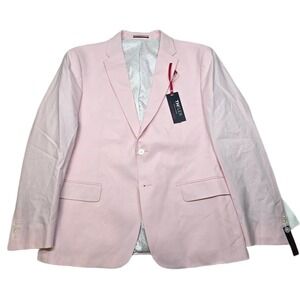 Tommy Hilfiger Chambray Suit Jacket Mens 44S 44 Lt Pink Modern Fit Stretch NEW
